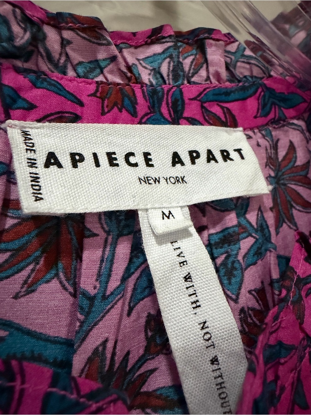 Apiece Apart Medium Los Altos Floral Silk Blend Peplum Blouse Top B5 - Picture 3 of 5